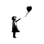 Image d'un tatouage temporaire des œuvres Banksy représentant la petite fille au ballon.
