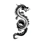 Dragon serpentin aux lignes fluides pour tatouage temporaire puissant et élégant