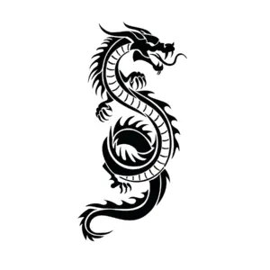 Dragon serpentin aux lignes fluides pour tatouage temporaire puissant et élégant