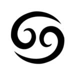 Image d'un tatouage temporaire des signes astrologique représentant le signe Cancer.