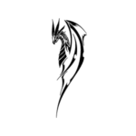 Image d'un tatouage temporaire représentant un grand dragon de profil.