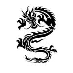 Dragon compact aux lignes dynamiques pour tatouage temporaire puissant et équilibré