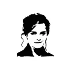 Visage Hermione Granger au tracé fin pour tatouage temporaire élégant et inspirant