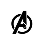 Logo Avengers circulaire stylisé pour tatouage temporaire super héros puissant