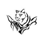 Panthère tribale élégante aux lignes fluides pour tatouage temporaire puissant