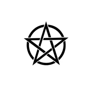 Pentacle wicca entouré d’un cercle au tracé précis pour tatouage temporaire mystique