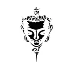 Tête de bouddha aux traits apaisants pour tatouage temporaire zen et équilibré