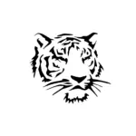 Tigre regard minimal au tracé épuré pour tatouage temporaire discret