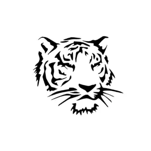 Tigre regard minimal au tracé épuré pour tatouage temporaire discret