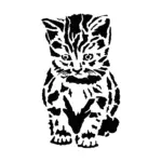 Chaton tigré réaliste aux lignes douces pour tatouage temporaire félin attendrissant