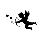 Image d'un tatouage temporaire représentant Cupidon.
