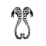 Image d'un tatouage temporaire Double Serpent, représentant deux serpents dos à dos.