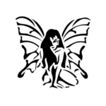 Image d'un tatouage temporaire représentant une fée assise.