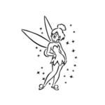 Image d'un tatouage temporaire représentant la fée clochette.