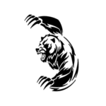 Image d'un tatouage temporaire ours enragé, représentant un ours en posture de combat.