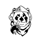 Image d'un tatouage temporaire représentant un panda samouraï.