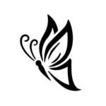 Image d'un tatouage temporaire Papillon 4, représentant un papillon de profil.