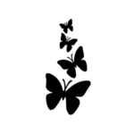 Image d'un tatouage temporaire représentant 4 papillons qui s'envolent.