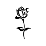 Image d'un tatouage temporaire représentant une petite rose.