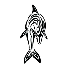 Dauphin océanique aux lignes fluides pour tatouage temporaire élégant