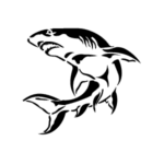 Image d'un tatouage temporaire représentant un requin.