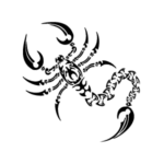 Image d'un tatouage temporaire représentant un scorpion.