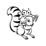 Image d'un tatouage temporaire représentant l'écureuil Srcat dans l'âge de glace.