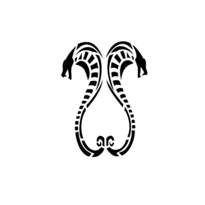 Serpents miroir formant un motif reptile symétrique pour tatouage temporaire