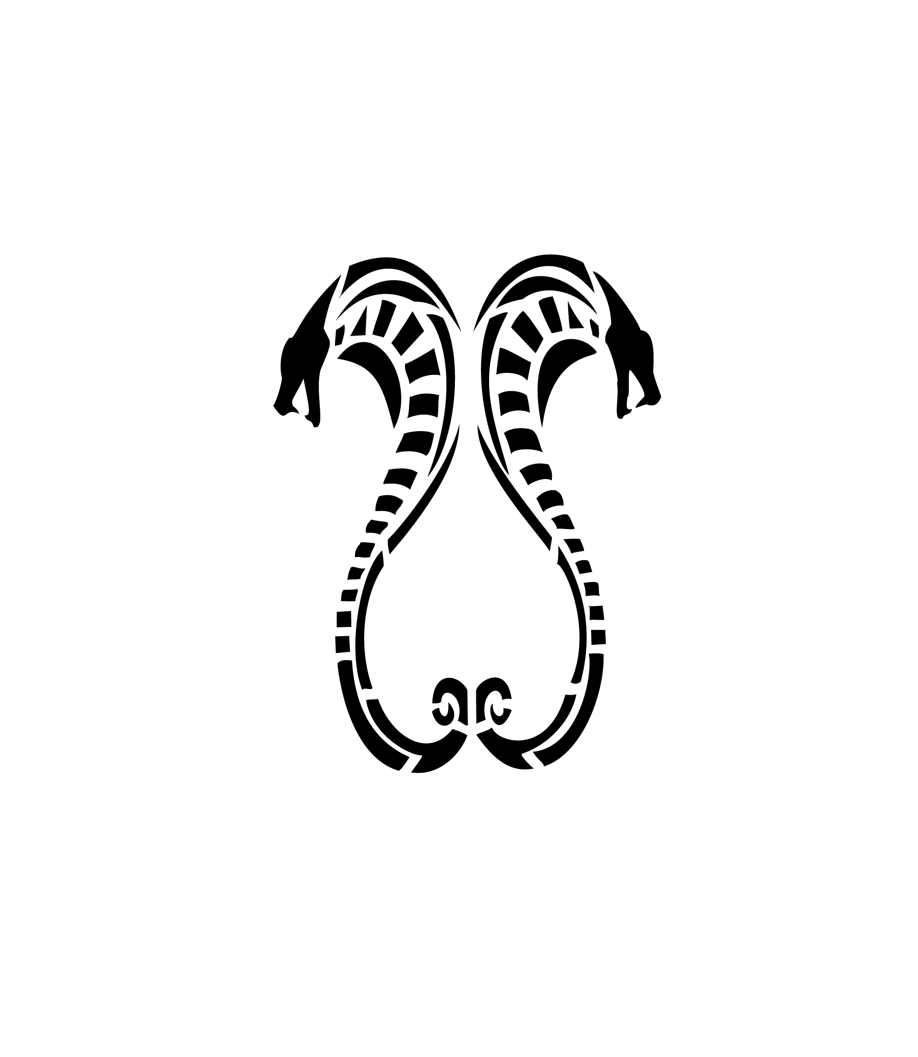 Serpents miroir formant un motif reptile symétrique pour tatouage temporaire