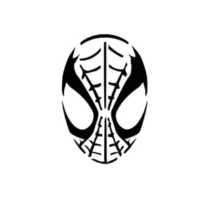 Masque Spider-Man stylisé aux lignes nettes pour tatouage temporaire super héros