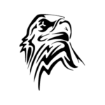 Image d'un tatouage temporaire représentant une tête d'aigle.