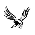 Aigle en attaque aux ailes déployées pour tatouage temporaire puissant