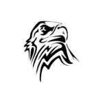 Profil d’aigle stylisé au regard perçant pour tatouage temporaire puissant