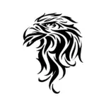 Tête d’aigle stylisée au regard intense pour tatouage temporaire puissant