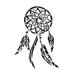 Attrape-rêve géométrique avec lignes structurées pour tatouage temporaire graphique