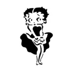 Personnage Betty Boop au style cartoon vintage pour tatouage temporaire expressif