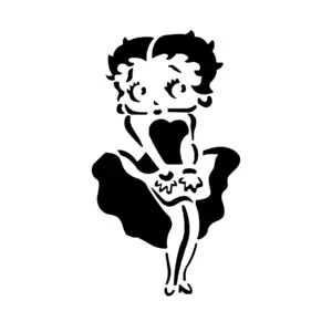 Personnage Betty Boop au style cartoon vintage pour tatouage temporaire expressif