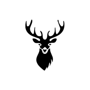 Tête de cerf minimaliste aux bois larges pour tatouage temporaire élégant et épuré