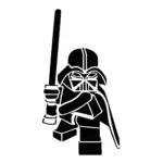 Dark Vador version Lego avec sabre laser pour tatouage temporaire Star Wars