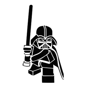 Dark Vador version Lego avec sabre laser pour tatouage temporaire Star Wars