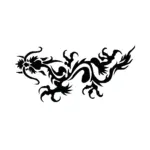 Dragon allongé aux formes agressives pour tatouage temporaire intense et dynamique