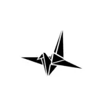Grue origami géométrique minimaliste pour tatouage temporaire élégant