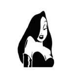 Silhouette Jessica Rabbit élégante pour tatouage temporaire glamour