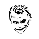 Visage Joker intense au regard sombre pour tatouage temporaire puissant et expressif