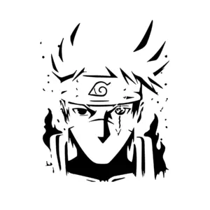 Visage de Kakashi Hatake masqué au regard intense pour tatouage temporaire ninja mystérieux