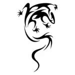 Lézard tribal fluide aux lignes courbes pour tatouage temporaire reptile artistique