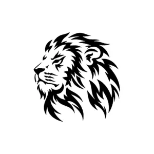 Lion stylisé aux lignes élégantes pour tatouage temporaire félin artistique