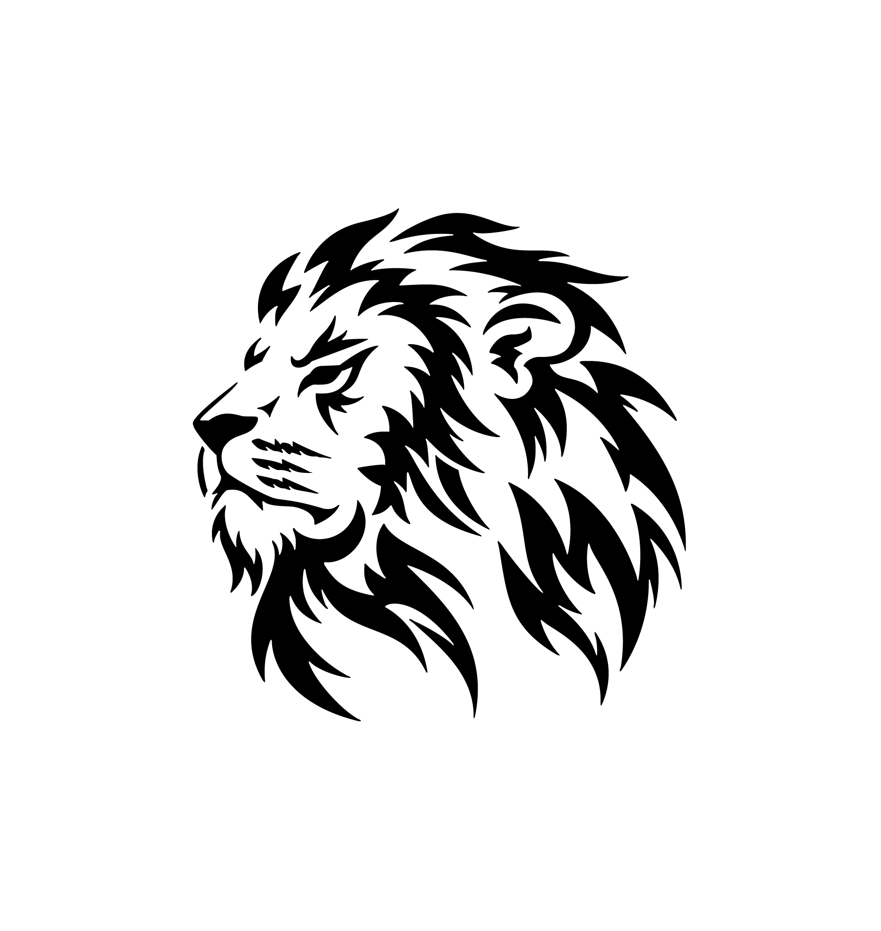 Lion stylisé aux lignes élégantes pour tatouage temporaire félin artistique