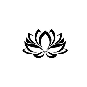 Lotus minimaliste ouvert aux lignes fines pour tatouage temporaire zen et équilibré