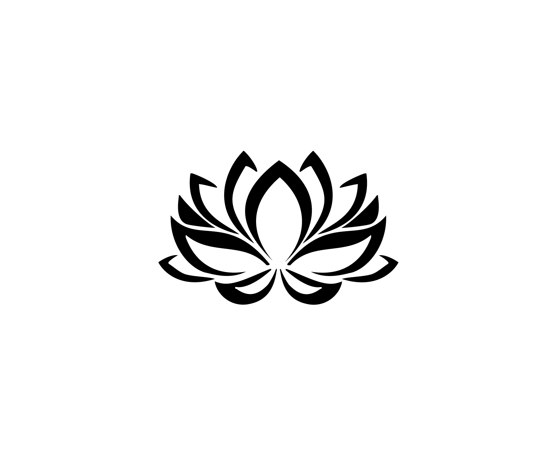 Lotus minimaliste ouvert aux lignes fines pour tatouage temporaire zen et équilibré